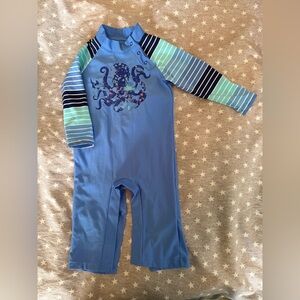 COOLIBAR YOUTH BEACH ONE-PIECE SWIMSUIT - octopus - blue - size 6-12M / SPF 50